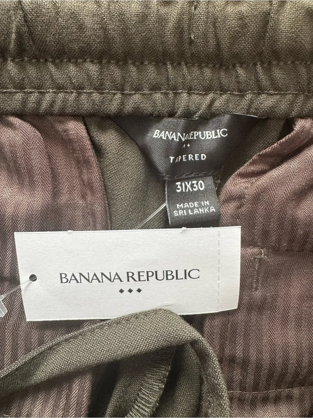Banana Republic mens sheltered earth tailored stretch dress trousers size 31x30.